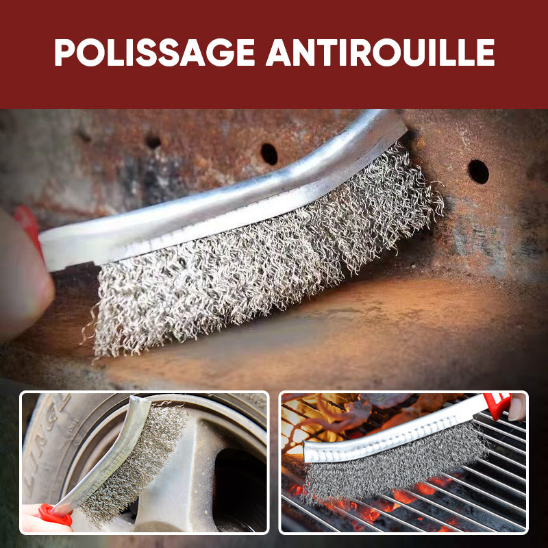 Brosse de dérouillage en fil d'acier en forme de couteau