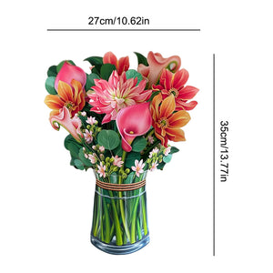 Carte de bouquet de papier 3D, Cartes de voeux de fleurs pop-up - 💐pour la fête des mères