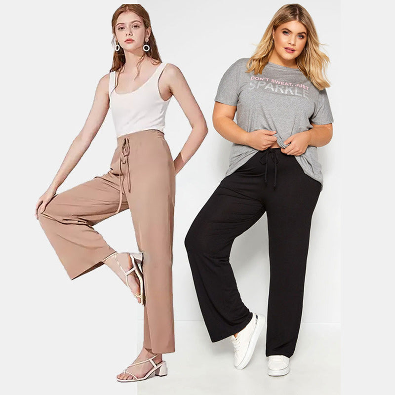 Pantalon Large en Soie Glacée pour Femme