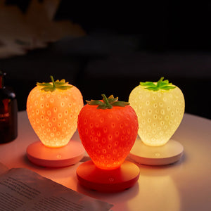 Lampe de Table en Silicone Souple Veilleuse Fraise