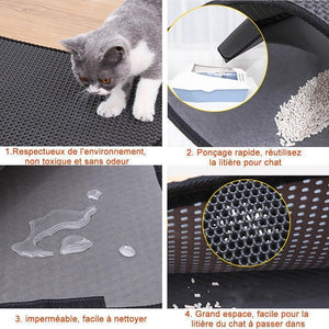 Tapis de Litière Antidérapant pour Chats