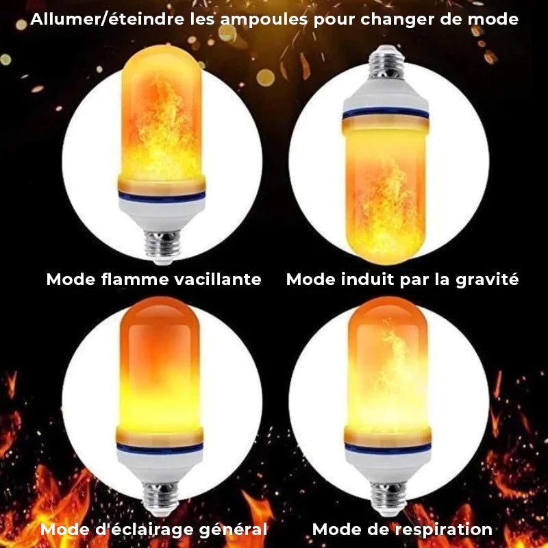 Lumière de feu à effet de gravité à LED d'Halloween