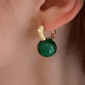 Boucles D'oreilles en Perles D'émeraude