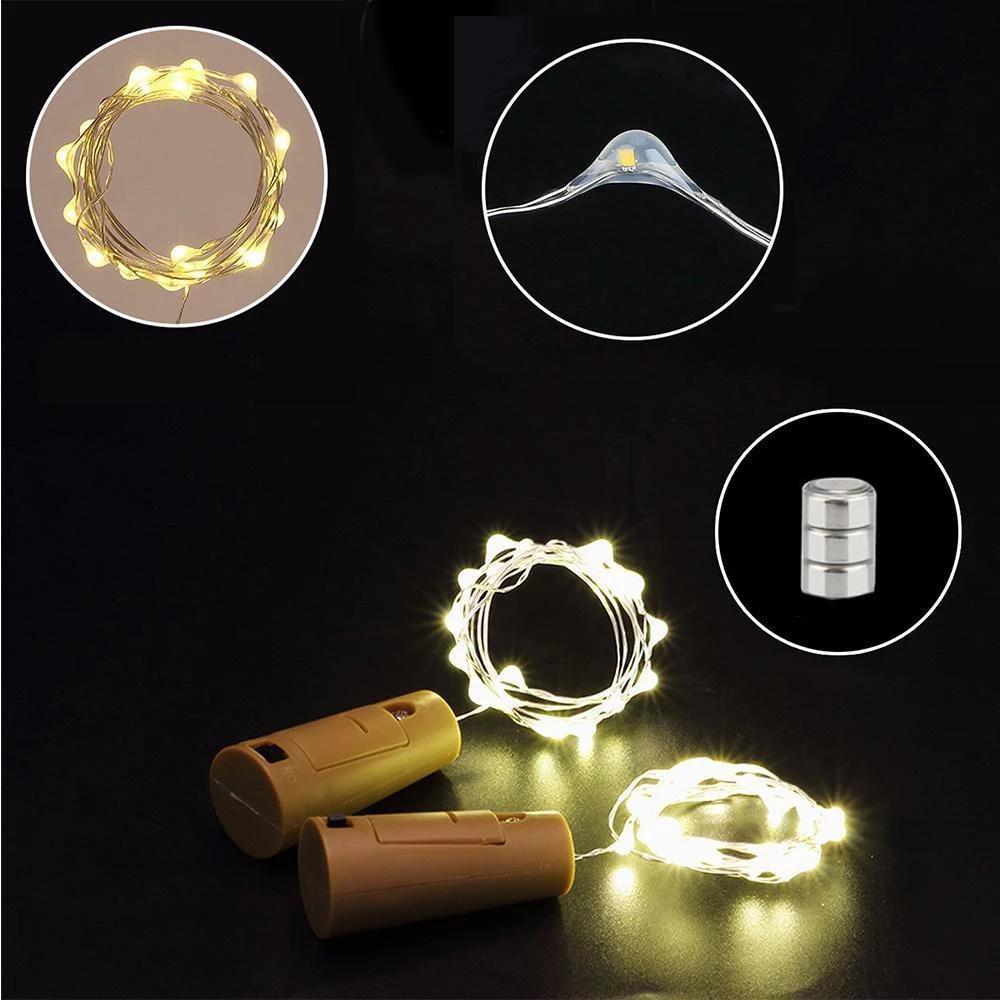 5 pcs LED Lumière de Bouteille Veilleuse de Liège Cadeau de Décor