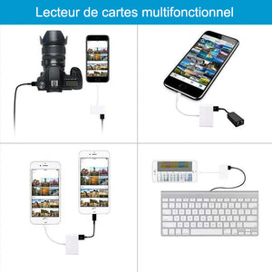 3-en-1 SD TF USB Lecteur de Carte OTG Adaptateur