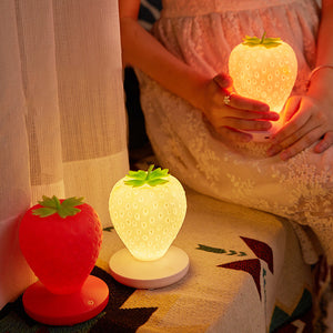 Lampe de Table en Silicone Souple Veilleuse Fraise