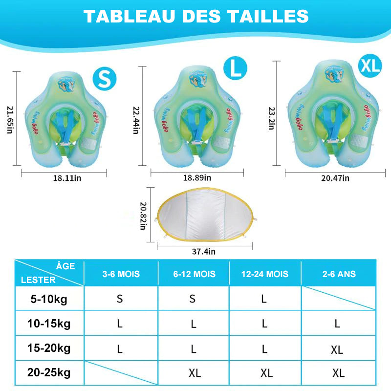 Flotteur bébé avec auvent