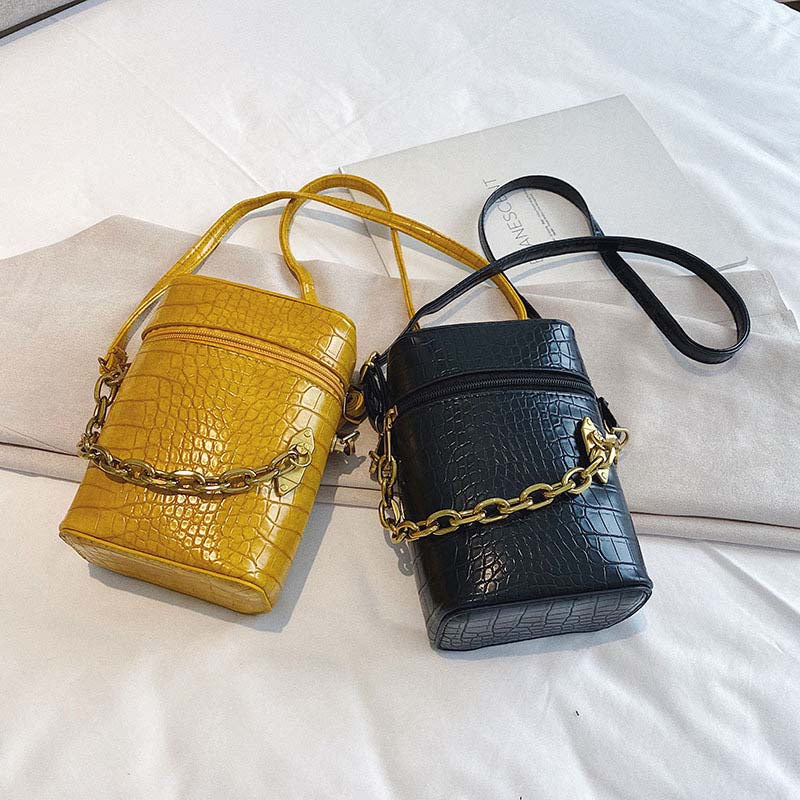 Petit Sac à Bandoulière Chaîne en Motif de Crocodile - ciaovie