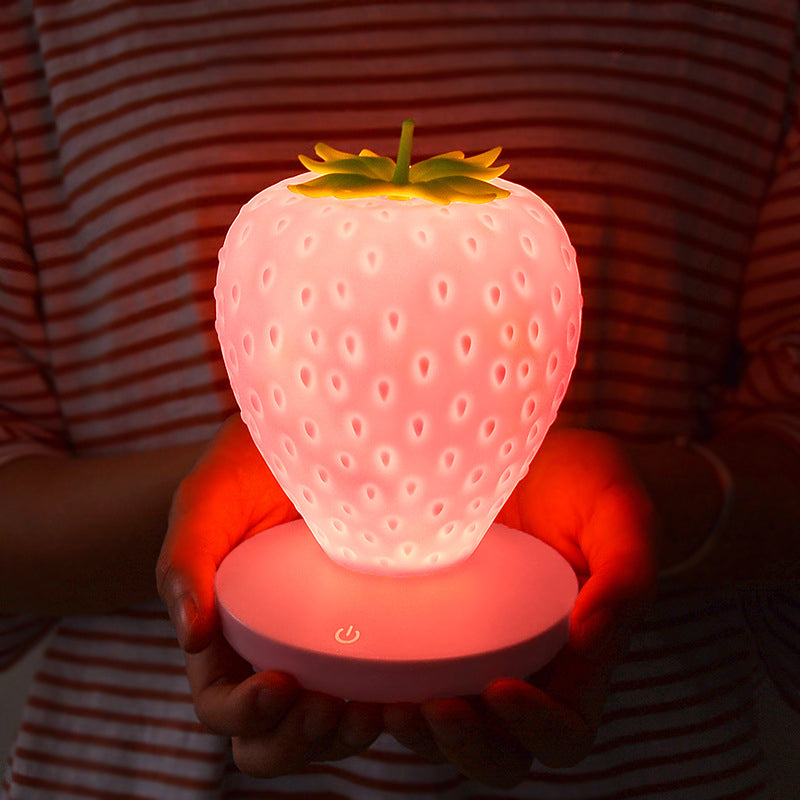 Lampe de Table en Silicone Souple Veilleuse Fraise