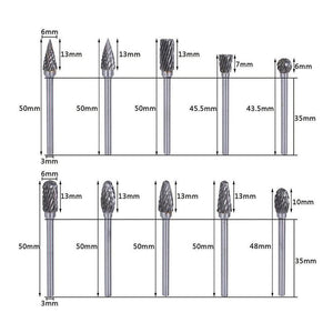 Tête de Meulage en Acier au Carbure de Tungstène(10 PCS) - ciaovie