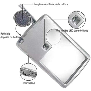 Loupe De Type Carte LED Pour La Lecture