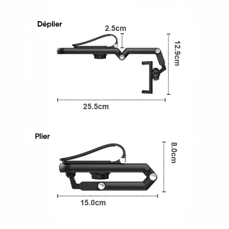 Support de téléphone portable rotatif multifonctionnel pare-soleil