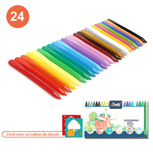 Ensemble de Crayons en Cire Organique pour Enfants (12/18/24/36 couleurs)