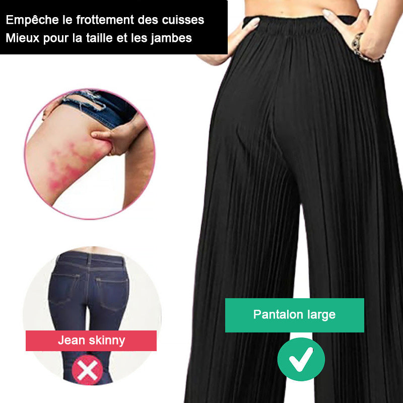 Pantalon Large en Soie Glacée pour Femme