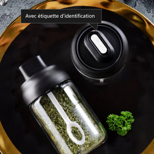 Pot à Condiments en Verre avec Cuillère - ciaovie