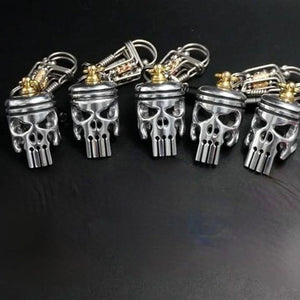 Porte-clés tête de mort Piston Art