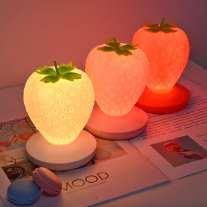 Lampe de Table en Silicone Souple Veilleuse Fraise