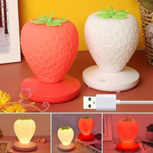 Lampe de Table en Silicone Souple Veilleuse Fraise