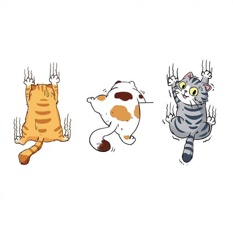 Autocollants de voiture de décalcomanie de dessin animé de chat mignon, 3 pcs