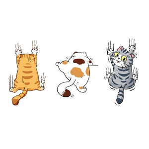 Autocollants de voiture de décalcomanie de dessin animé de chat mignon, 3 pcs