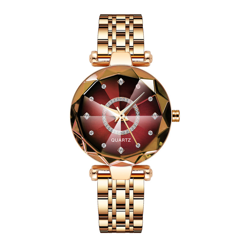 Montre Étanche Pour Femme Avec Cadran Étoilé Et Diamants